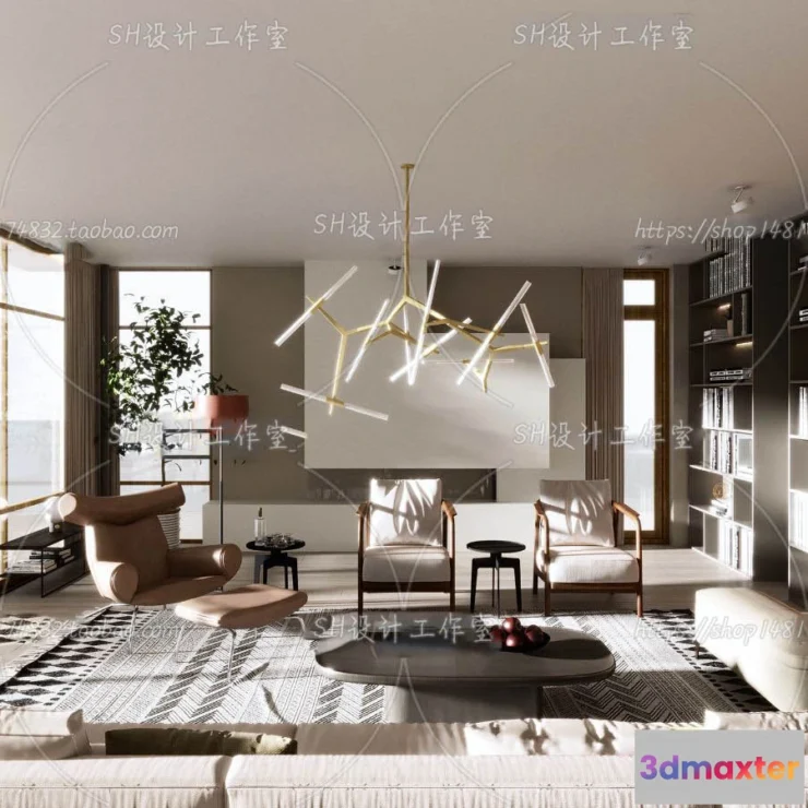 1117600 - LIVING ROOM 3D SCENES - VRAY RENDER - 169