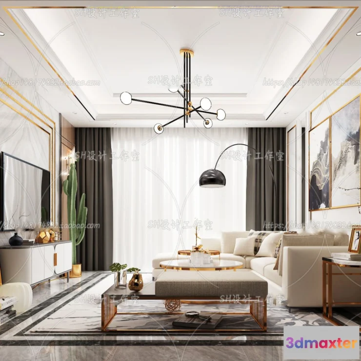 1117664 - LIVING ROOM 3D SCENES - VRAY RENDER - 201