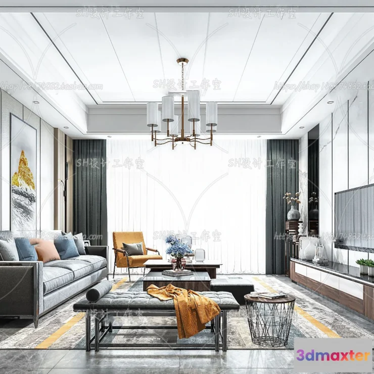 1117682 - LIVING ROOM 3D SCENES - VRAY RENDER - 210