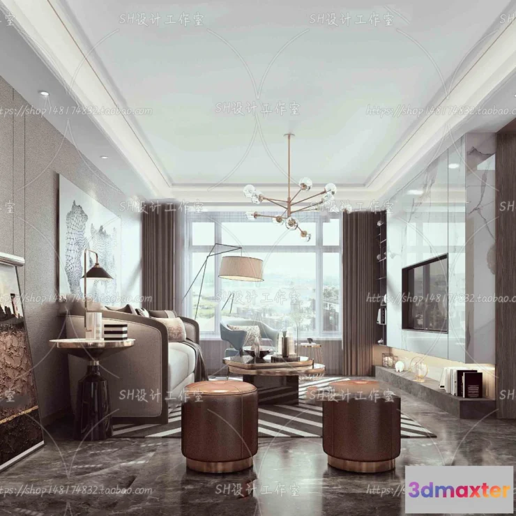1117702 - LIVING ROOM 3D SCENES - VRAY RENDER - 220