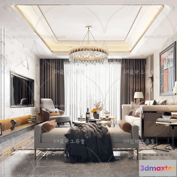 1117704 - LIVING ROOM 3D SCENES - VRAY RENDER - 221