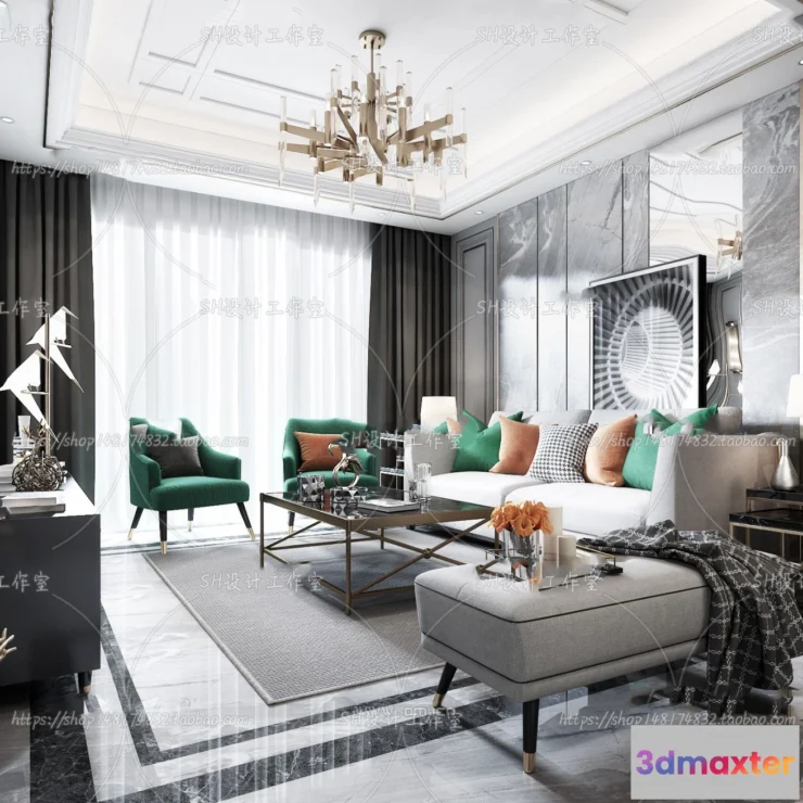 1117708 - LIVING ROOM 3D SCENES - VRAY RENDER - 223