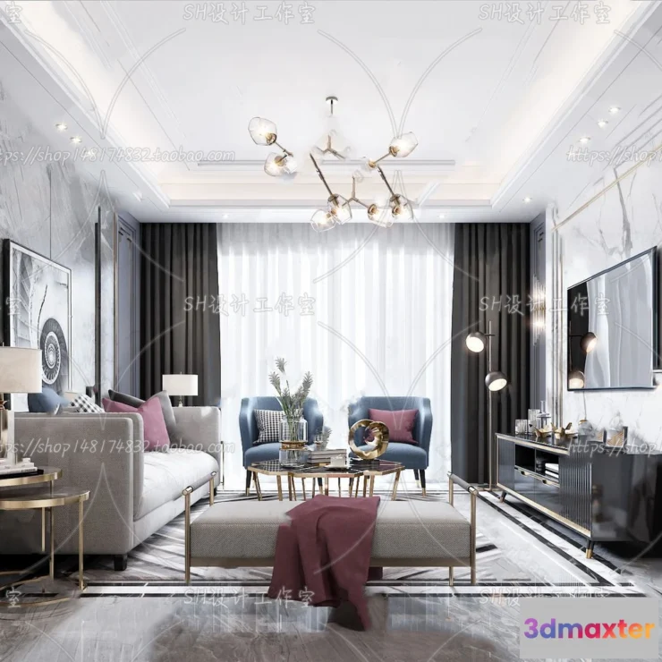 1117724 - LIVING ROOM 3D SCENES - VRAY RENDER - 231