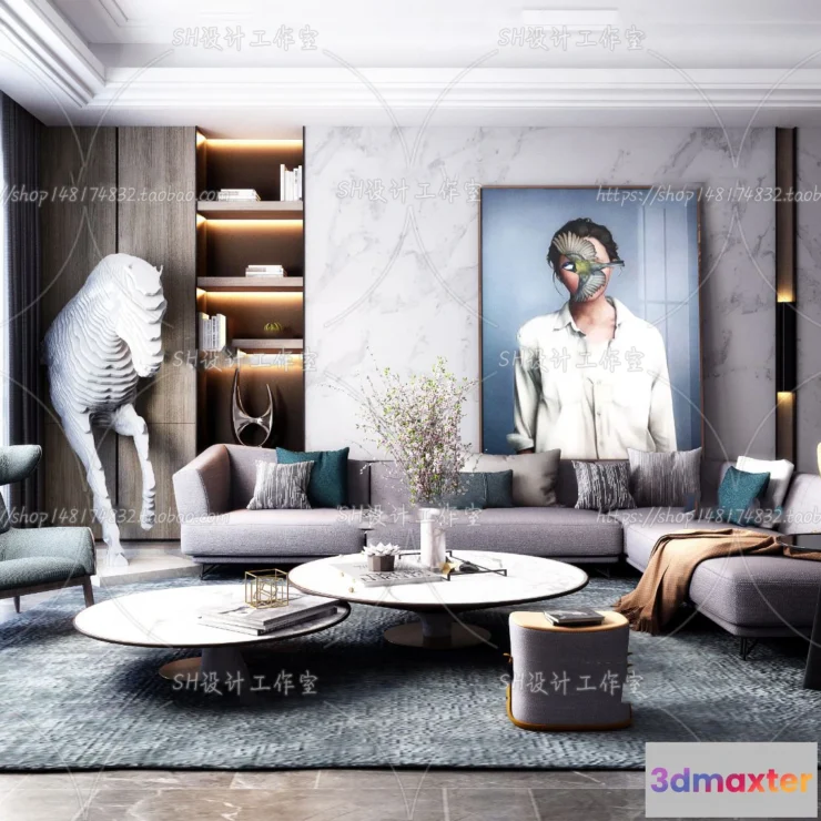 1117728 - LIVING ROOM 3D SCENES - VRAY RENDER - 233