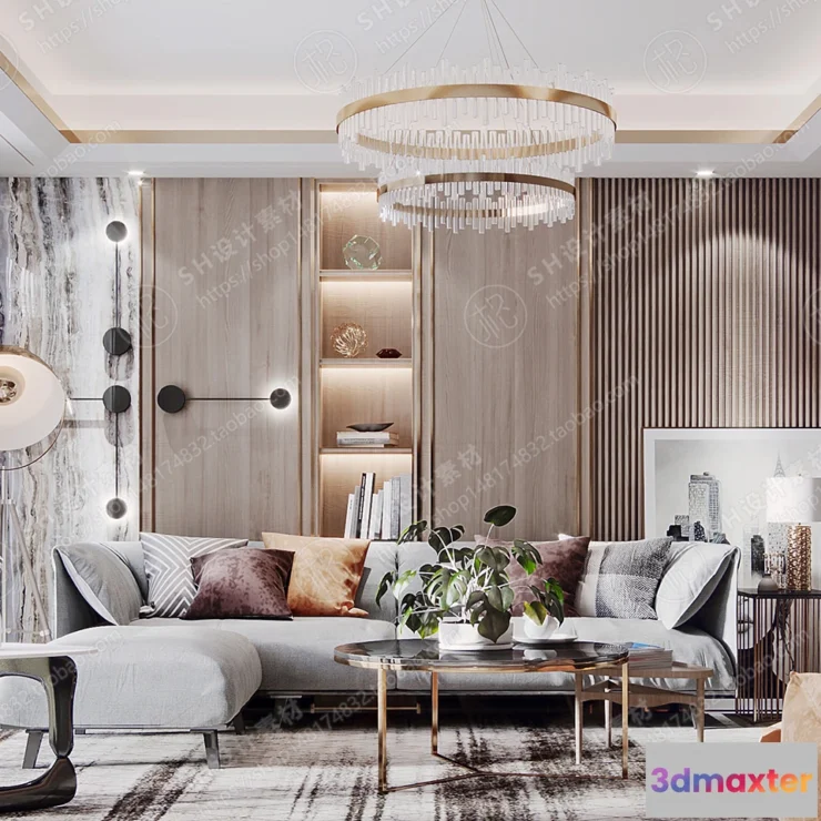 1117902 - LIVING ROOM 3D SCENES - VRAY RENDER - 320