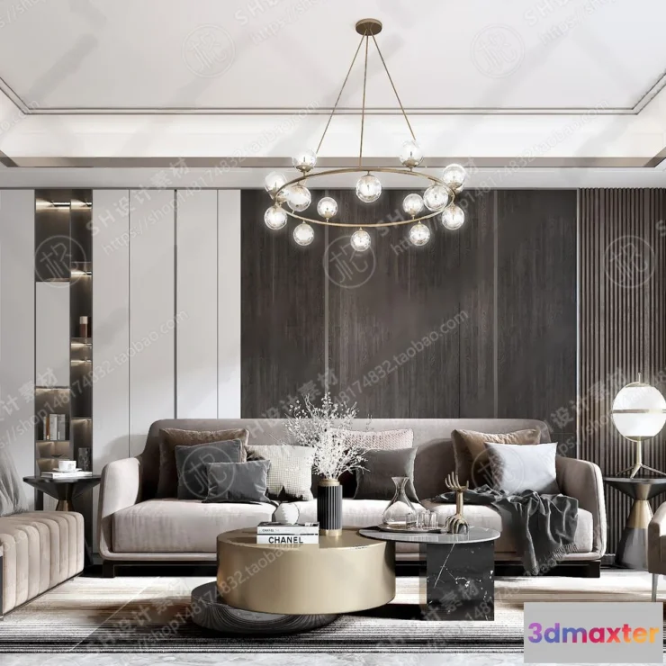 1117922 - LIVING ROOM 3D SCENES - VRAY RENDER - 330