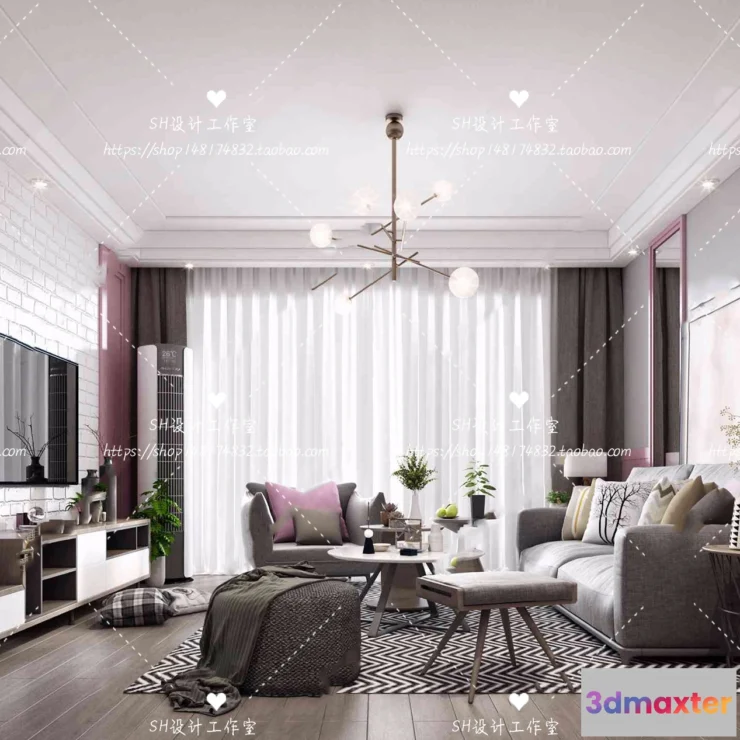 1117944 - LIVING ROOM 3D SCENES - VRAY RENDER - 341