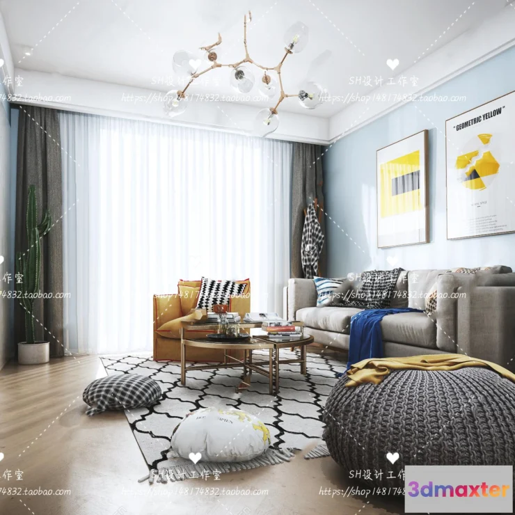 1117946 - LIVING ROOM 3D SCENES - VRAY RENDER - 342