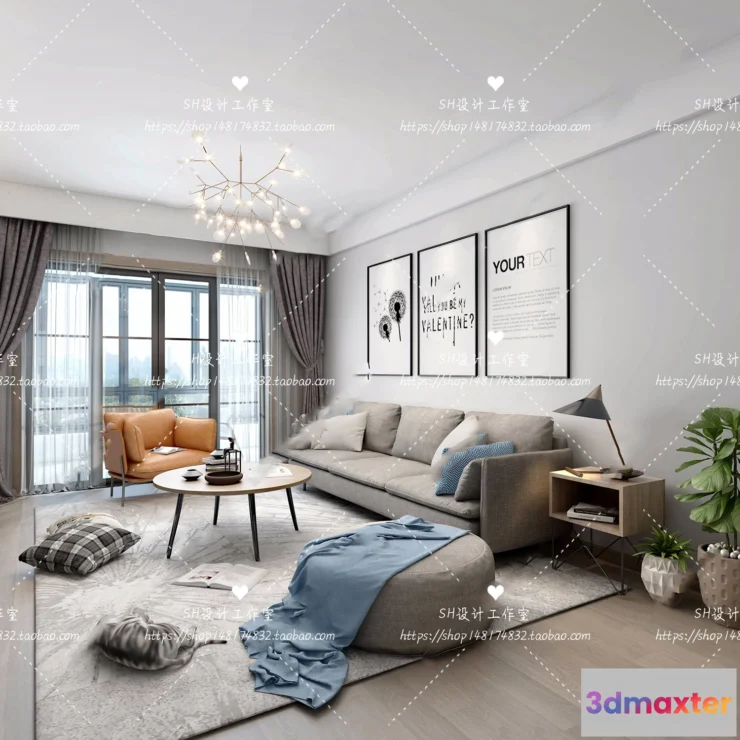 1117952 - LIVING ROOM 3D SCENES - VRAY RENDER - 345