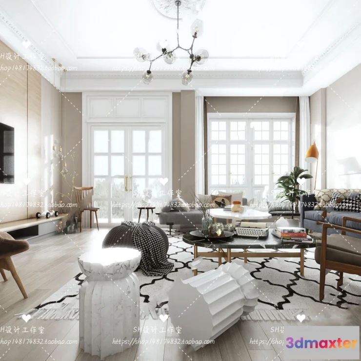 1117958 - LIVING ROOM 3D SCENES - VRAY RENDER - 348