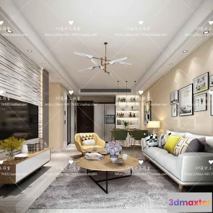 1117962 - LIVING ROOM 3D SCENES - VRAY RENDER - 350