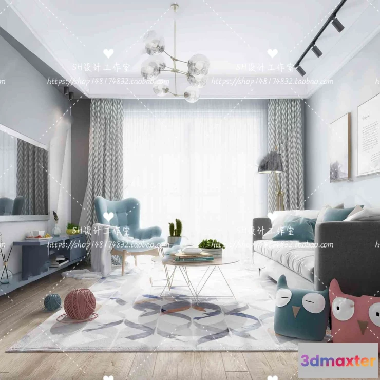 1117966 - LIVING ROOM 3D SCENES - VRAY RENDER - 352