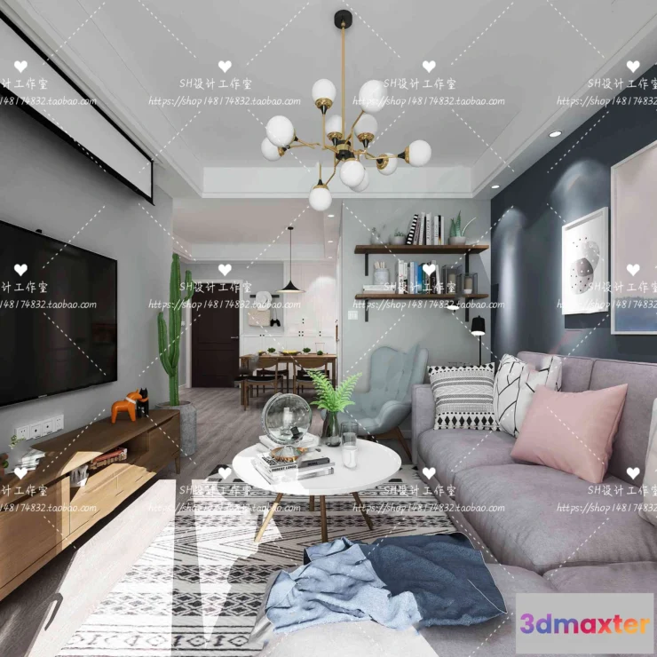 1117968 - LIVING ROOM 3D SCENES - VRAY RENDER - 353