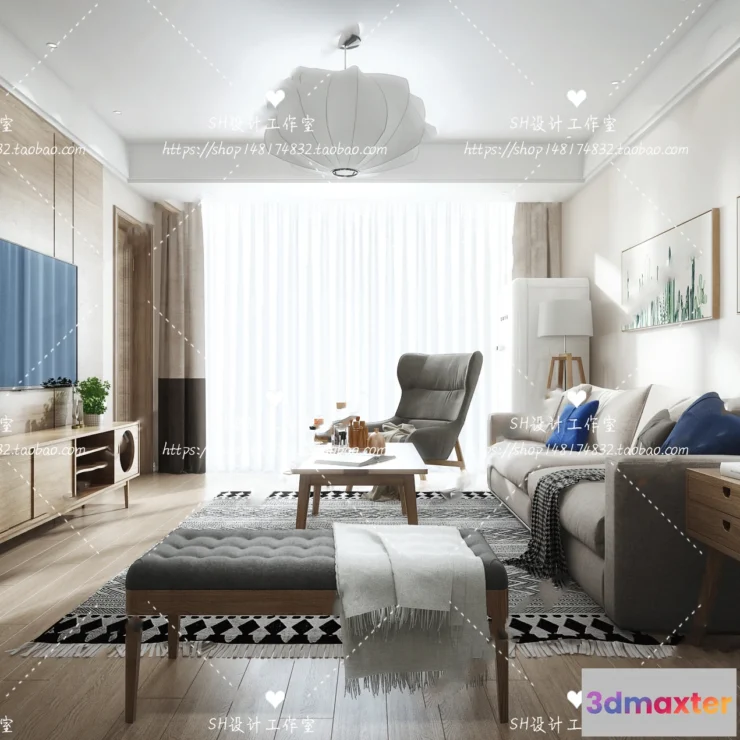 1117970 - LIVING ROOM 3D SCENES - VRAY RENDER - 354