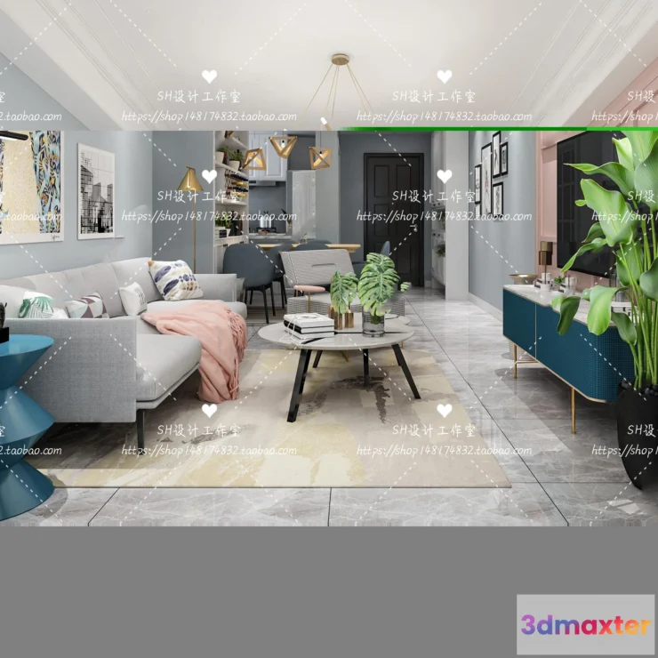 1117976 - LIVING ROOM 3D SCENES - VRAY RENDER - 357