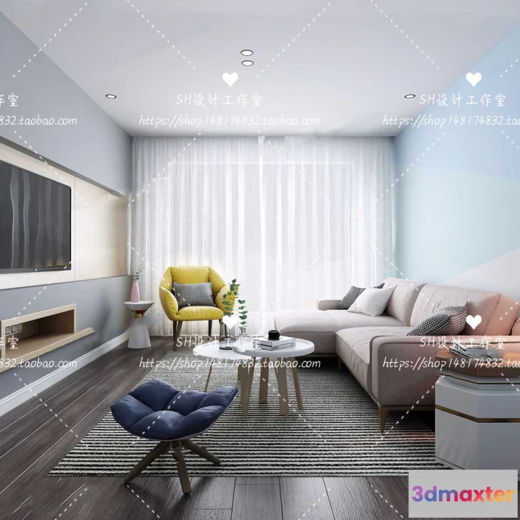 1117978 - LIVING ROOM 3D SCENES - VRAY RENDER - 358