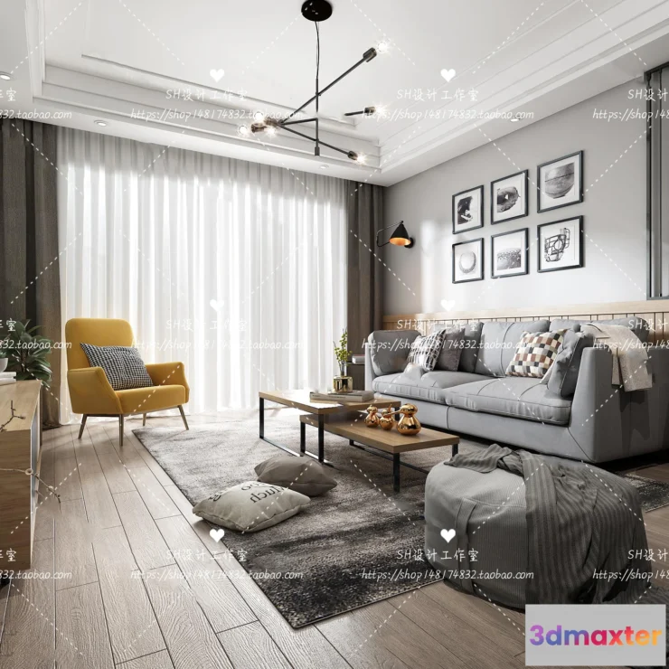 1117986 - LIVING ROOM 3D SCENES - VRAY RENDER - 362