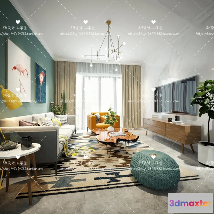 1117988 - LIVING ROOM 3D SCENES - VRAY RENDER - 363