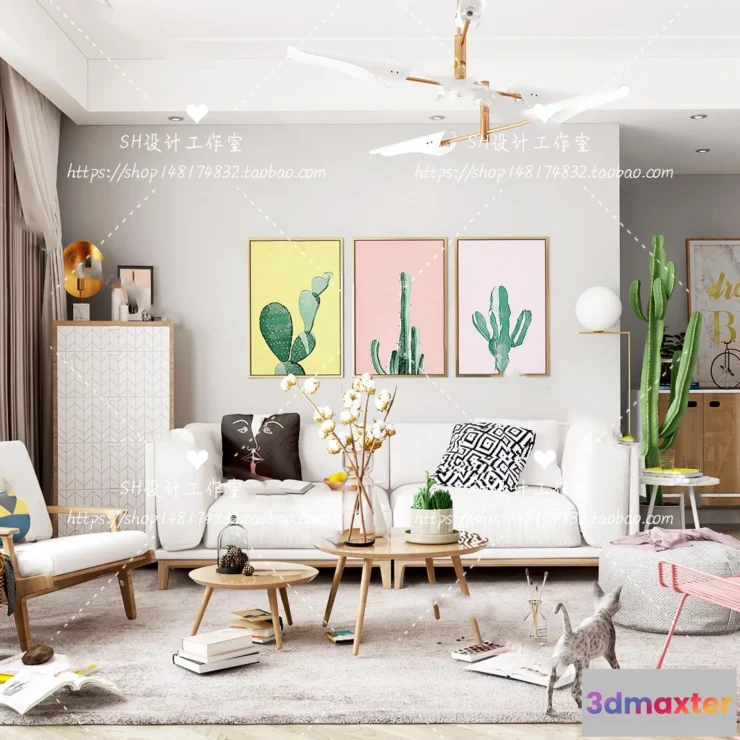 1117990 - LIVING ROOM 3D SCENES - VRAY RENDER - 364