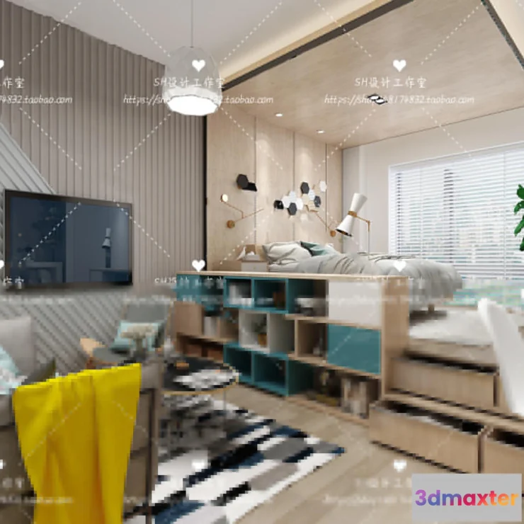 1117994 - LIVING ROOM 3D SCENES - VRAY RENDER - 366