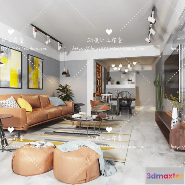 1118000 - LIVING ROOM 3D SCENES - VRAY RENDER - 369