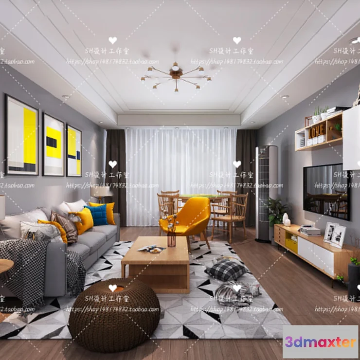 1118010 - LIVING ROOM 3D SCENES - VRAY RENDER - 374
