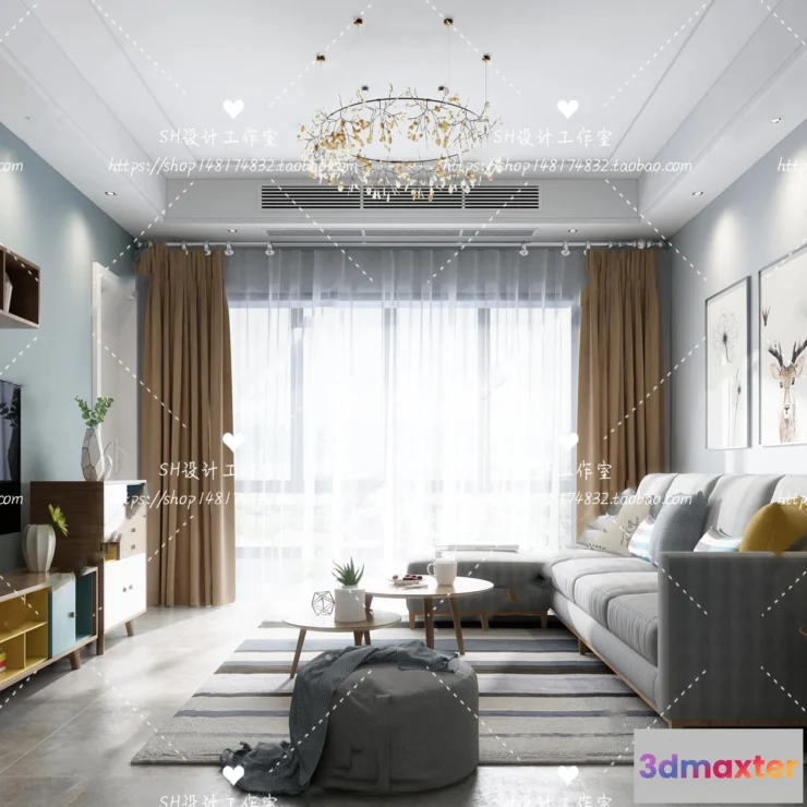 1118012 - LIVING ROOM 3D SCENES - VRAY RENDER - 375