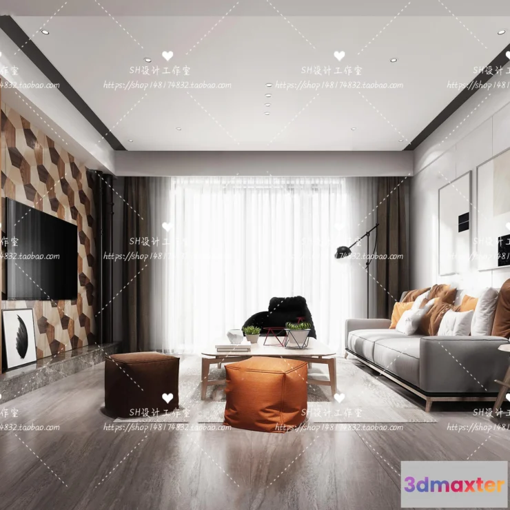 1118030 - LIVING ROOM 3D SCENES - VRAY RENDER - 384