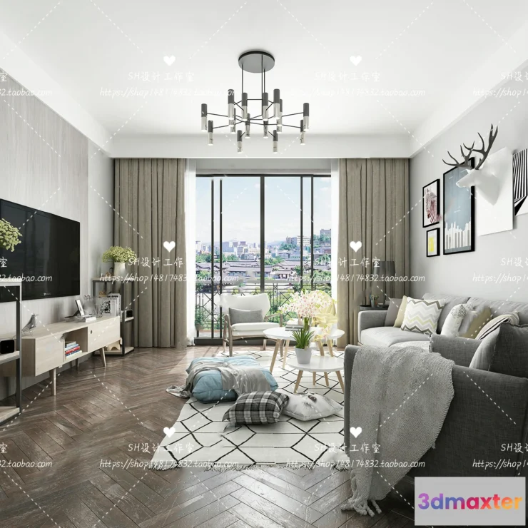 1118044 - LIVING ROOM 3D SCENES - VRAY RENDER - 391