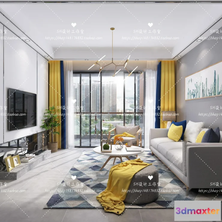 1118046 - LIVING ROOM 3D SCENES - VRAY RENDER - 392