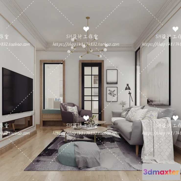 1118050 - LIVING ROOM 3D SCENES - VRAY RENDER - 394
