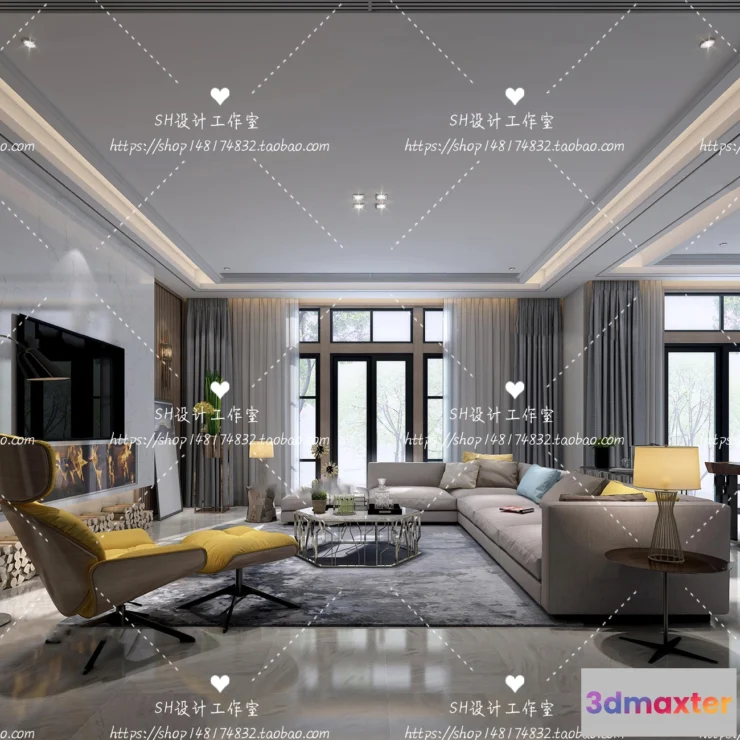 1118054 - LIVING ROOM 3D SCENES - VRAY RENDER - 396