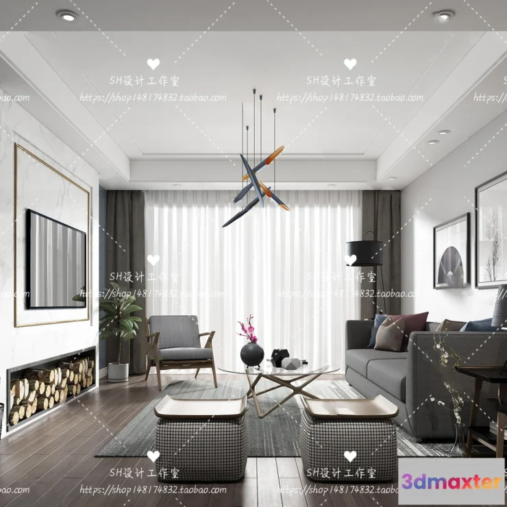 1118058 - LIVING ROOM 3D SCENES - VRAY RENDER - 398