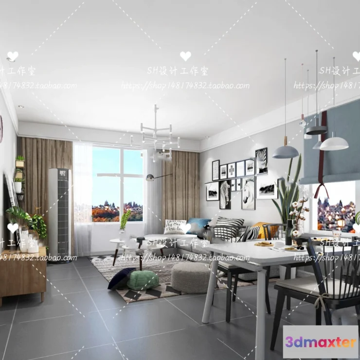 1118066 - LIVING ROOM 3D SCENES - VRAY RENDER - 402