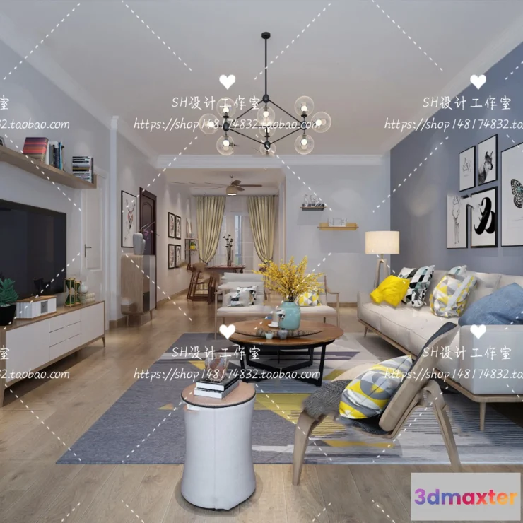 1118074 - LIVING ROOM 3D SCENES - VRAY RENDER - 406