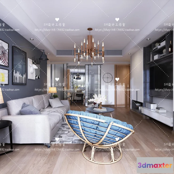 1118108 - LIVING ROOM 3D SCENES - VRAY RENDER - 423