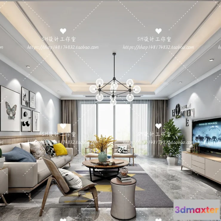 1118110 - LIVING ROOM 3D SCENES - VRAY RENDER - 424