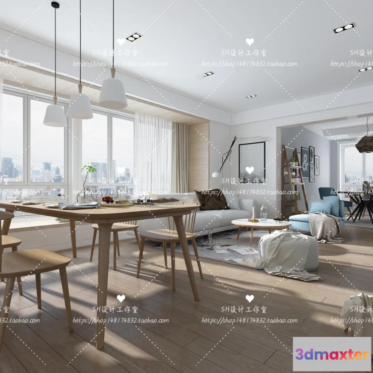 1118112 - LIVING ROOM 3D SCENES - VRAY RENDER - 425