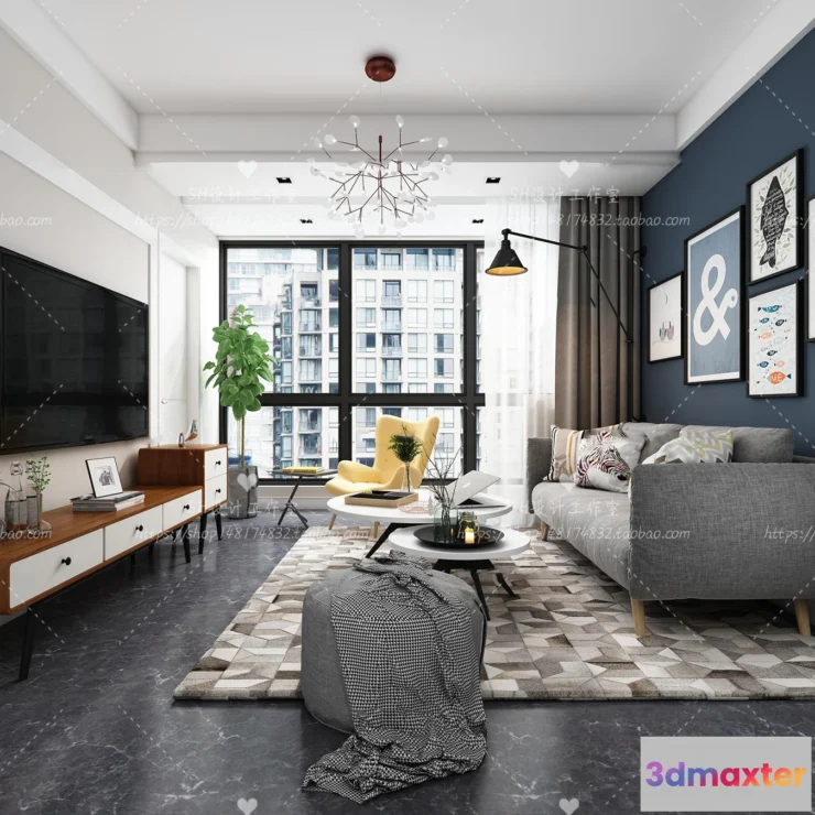 1118152 - LIVING ROOM 3D SCENES - VRAY RENDER - 445