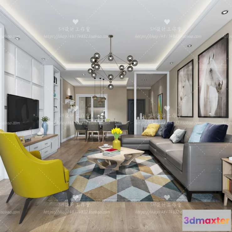 1118164 - LIVING ROOM 3D SCENES - VRAY RENDER - 451