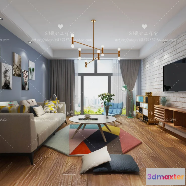 1118172 - LIVING ROOM 3D SCENES - VRAY RENDER - 455
