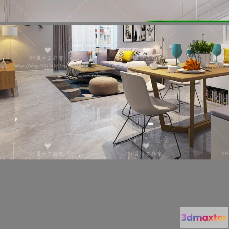 1118176 - LIVING ROOM 3D SCENES - VRAY RENDER - 457