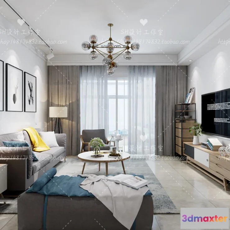 1118202 - LIVING ROOM 3D SCENES - VRAY RENDER - 470