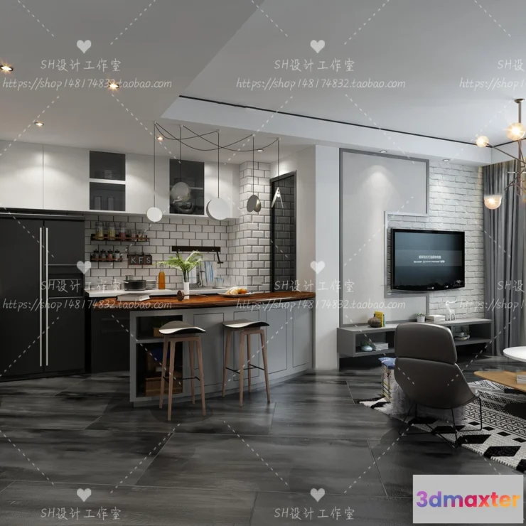 1118222 - LIVING ROOM 3D SCENES - VRAY RENDER - 480