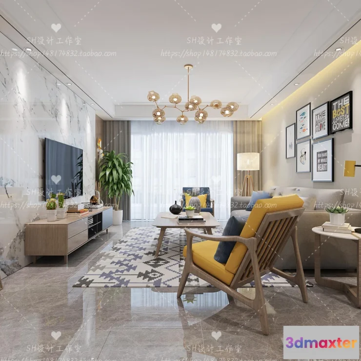 1118232 - LIVING ROOM 3D SCENES - VRAY RENDER - 485