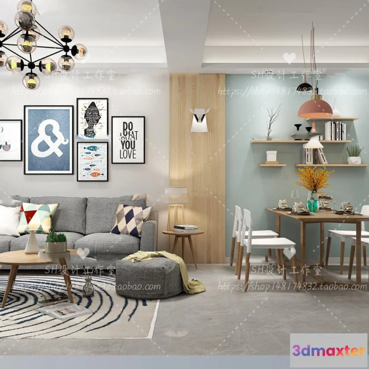1118276 - LIVING ROOM 3D SCENES - VRAY RENDER - 507