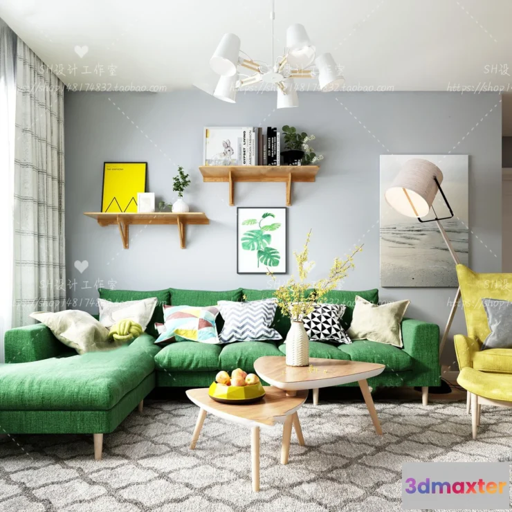 1118298 - LIVING ROOM 3D SCENES - VRAY RENDER - 518