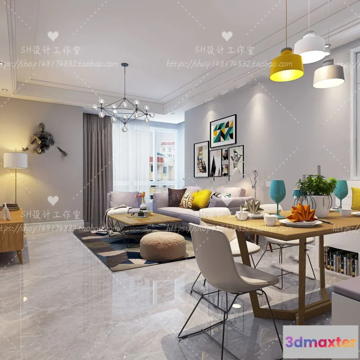 1118306 - LIVING ROOM 3D SCENES - VRAY RENDER - 522