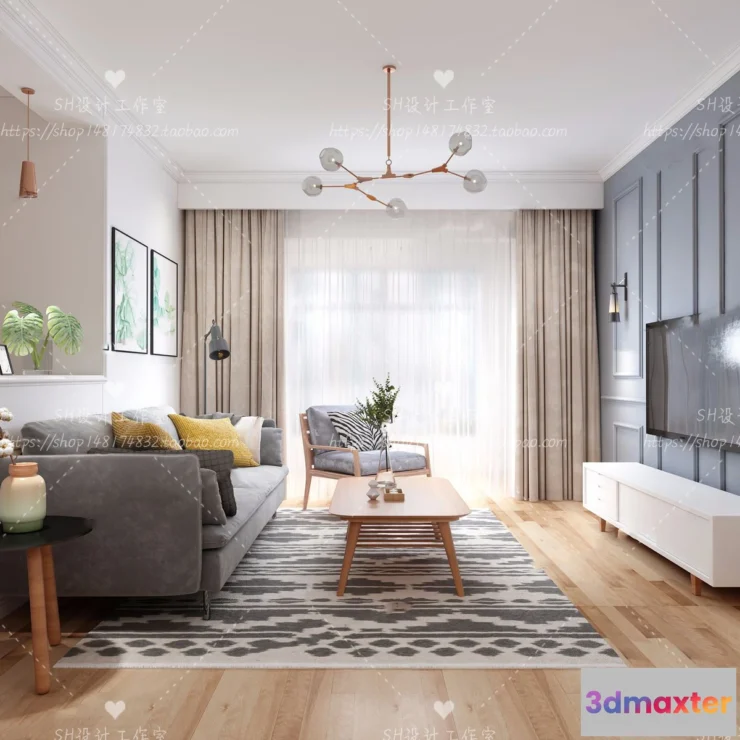 1118324 - LIVING ROOM 3D SCENES - VRAY RENDER - 531