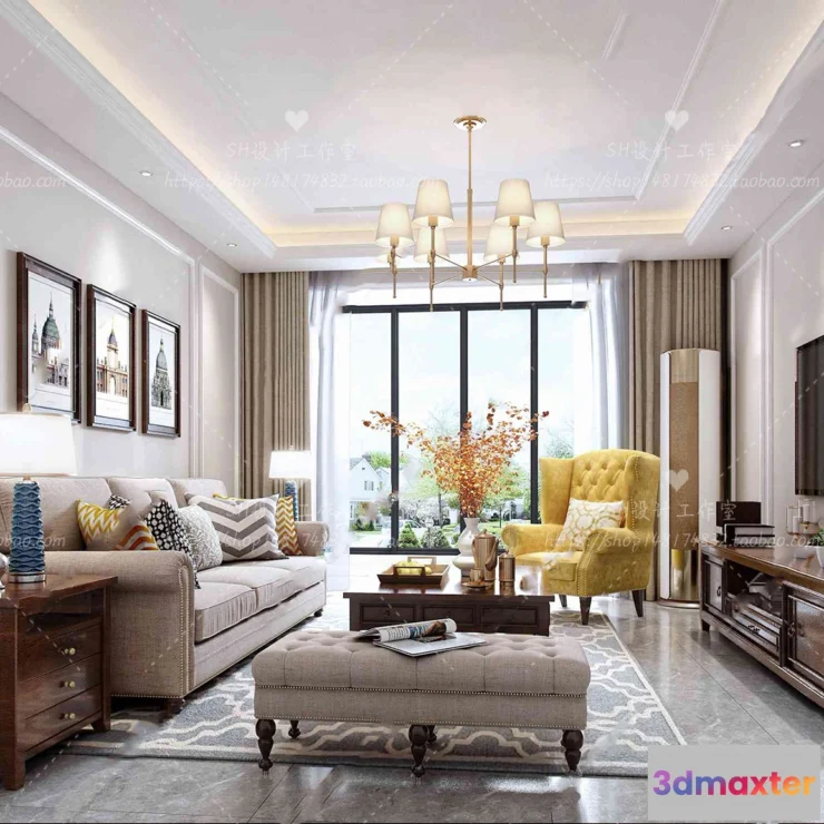 1118346 - LIVING ROOM 3D SCENES - VRAY RENDER - 542